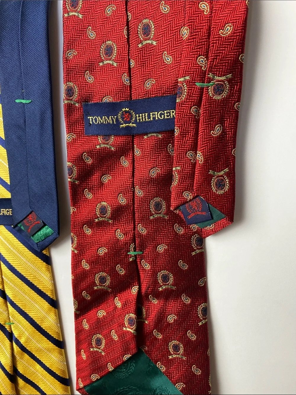 Vintage Tommy Hilfiger Men's Tie Bundle (7) - Blue, Red, Yellow, Maroon